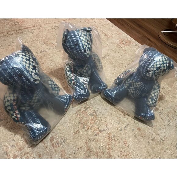 Pottery Barn Nelson Patchwork Teddy Shaped Pillow NIP - Picture 9 of 13